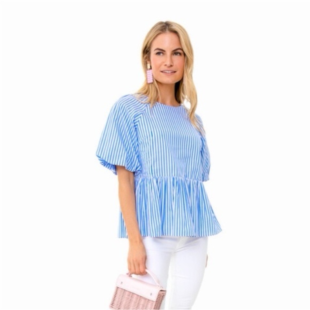 Tuckernuck Pomander Place Striped Peplum Blouse